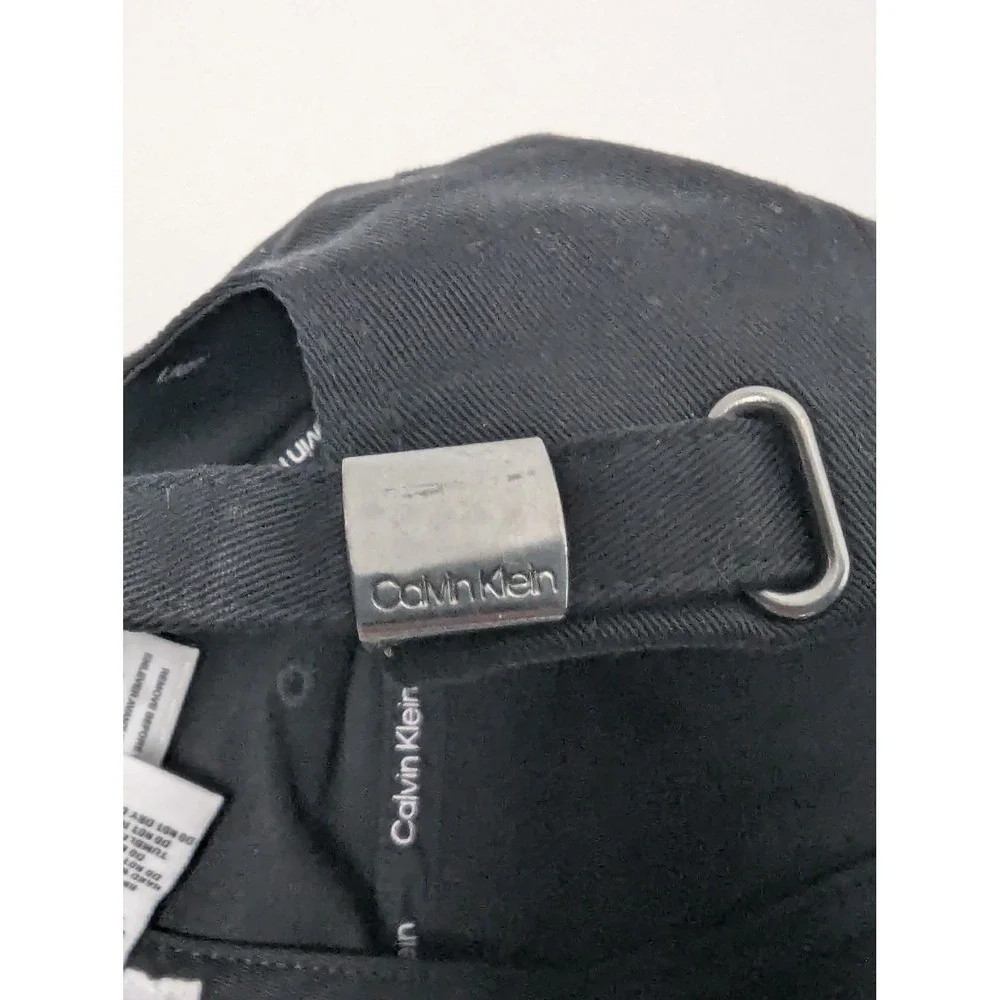 Calvin Klein Mens Black Cotton Embroidered Logo Baseball Cap Dad Hat One Size